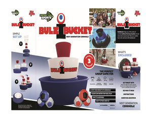 BULZiBUCKET - Next Generation Cornhole, Indoor/Outdoor, Land and Pool.